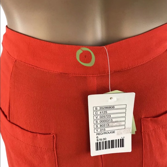 Sunday in Brooklyn dressy Shorts 6 pleated orange Anthropologie - Picture 10 of 11